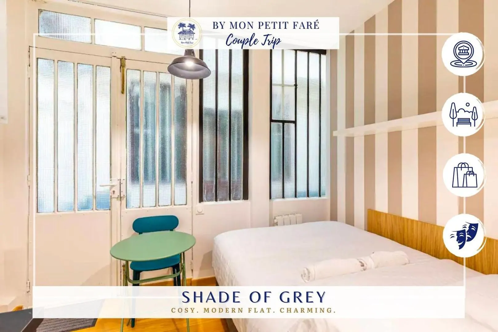 Le Shade Of Grey - Studio Cosy & Compact - Marais Paris